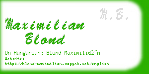 maximilian blond business card